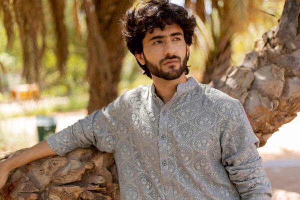 Grey Kurta Pant Set - Image 5