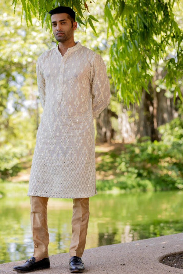 Ivory Kurta Pant Set - Image 2