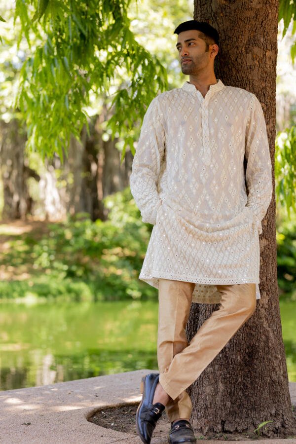 Ivory Kurta Pant Set - Image 4