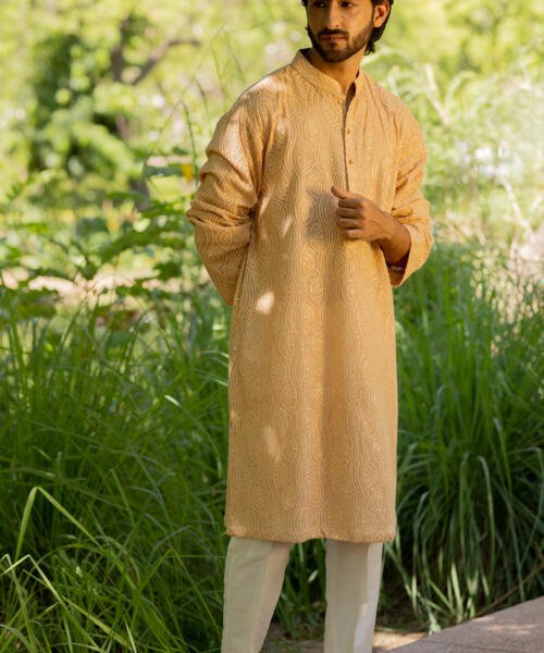 Beige Kurta Pant Set