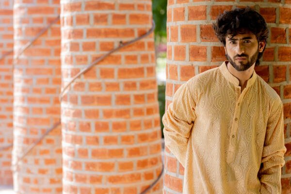 Beige Kurta Pant Set - Image 2