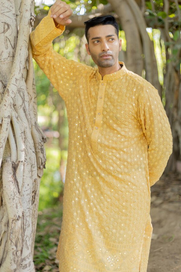 Marie Gold Kurta Pant Set - Image 3