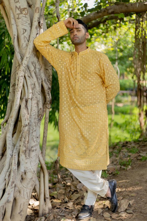 Marie Gold Kurta Pant Set - Image 4