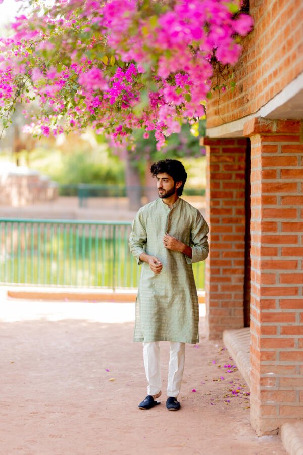 Mint Silk Kurta Set - Image 4