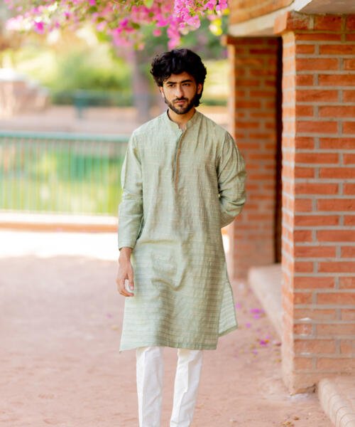 Mint Silk Kurta Set