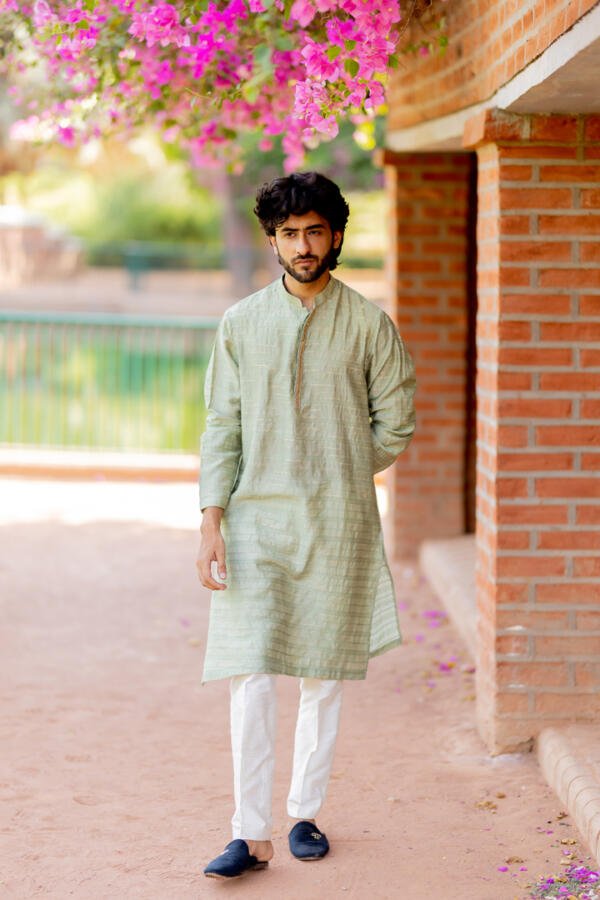 Mint Silk Kurta Set