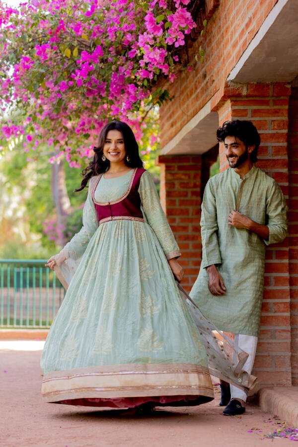 Mint Anarkali Set - Image 6