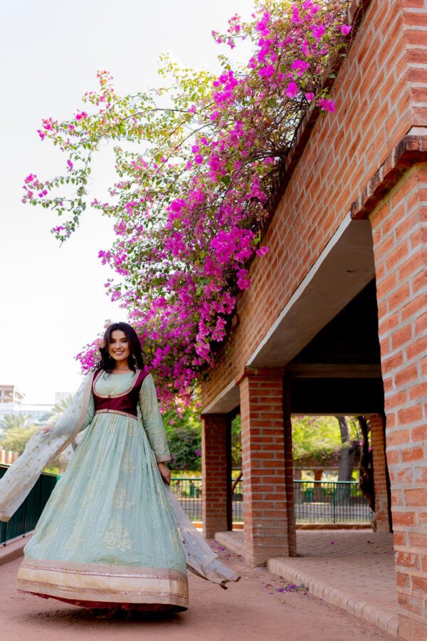 Mint Anarkali Set