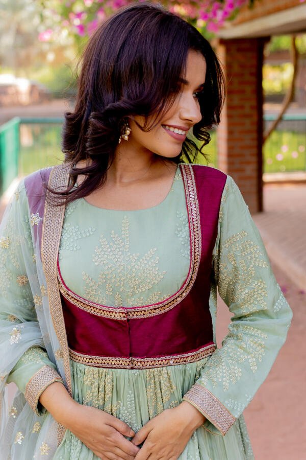 Mint Anarkali Set - Image 5