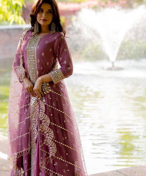 Old Rose Anarkali Set