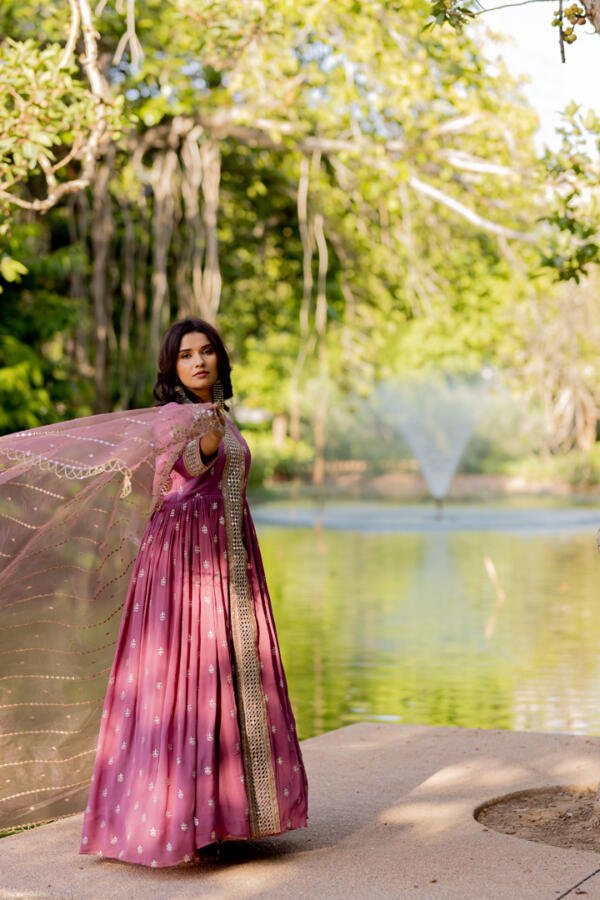 Old Rose Anarkali Set - Image 4
