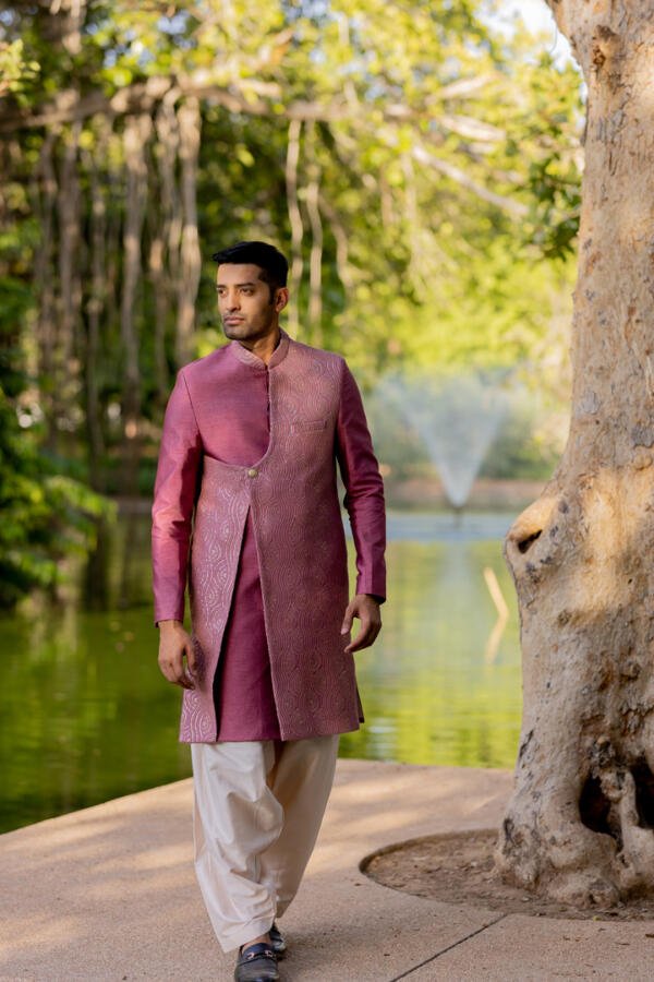 Old Rose Indowestern Sherwani