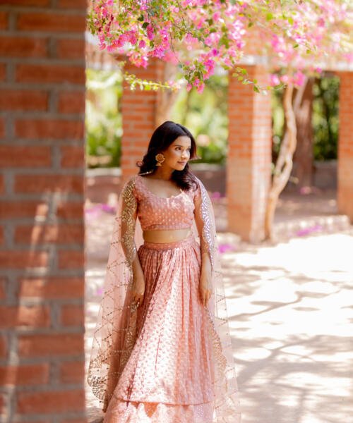 Salmon Lehenga Set