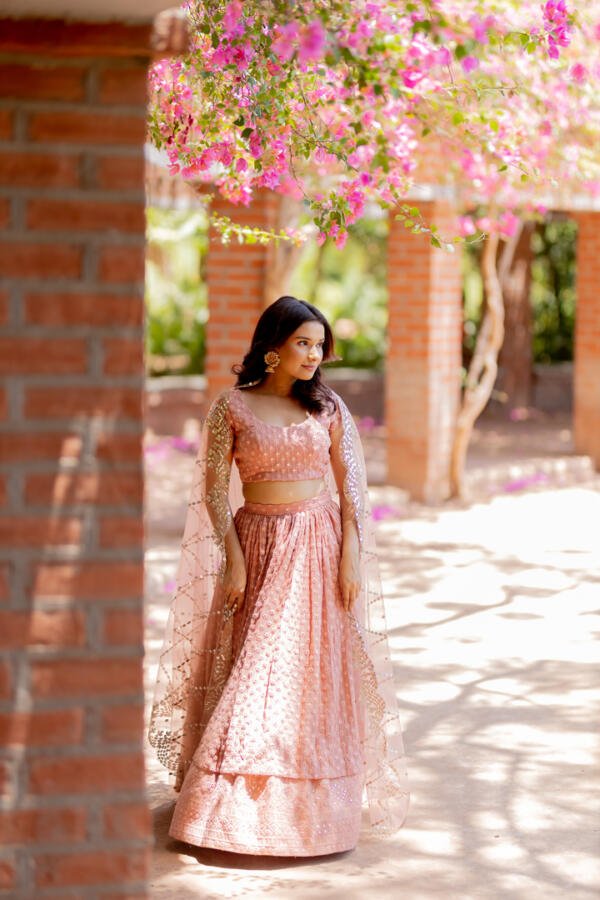 Salmon Lehenga Set