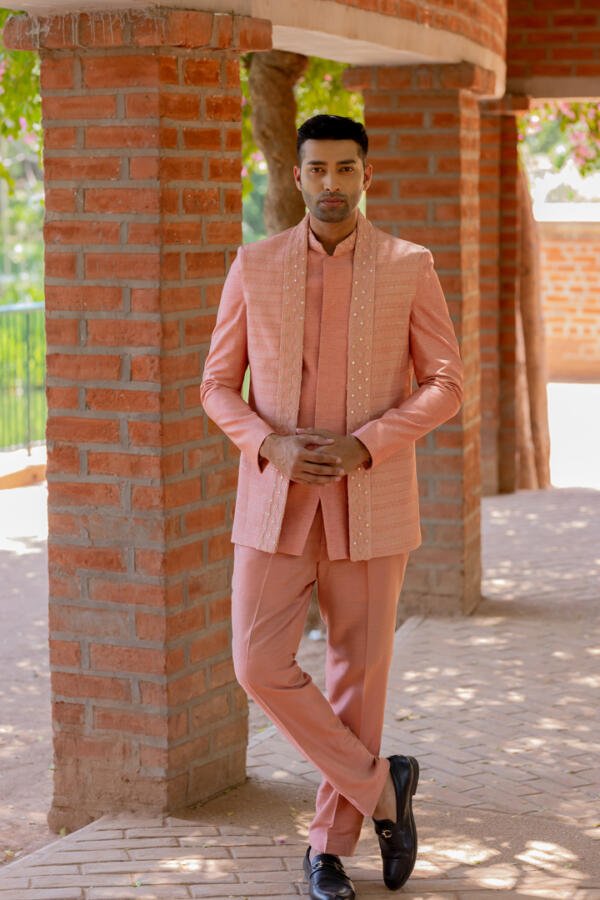 Salmon Indowestern Set
