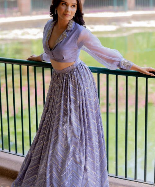 Lilac Lehenga Blouse Set