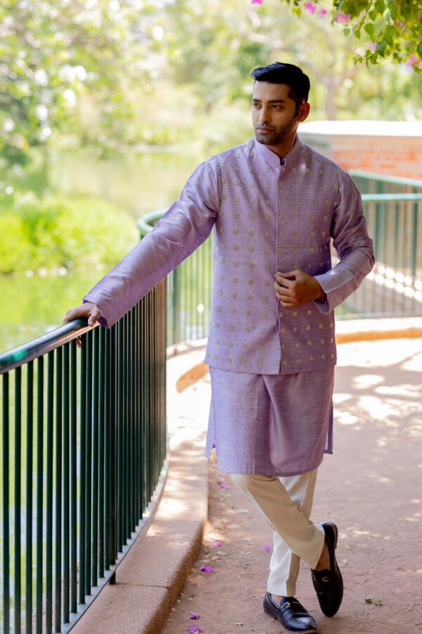 Lilac Bundi Kurta Pant Set - Image 5