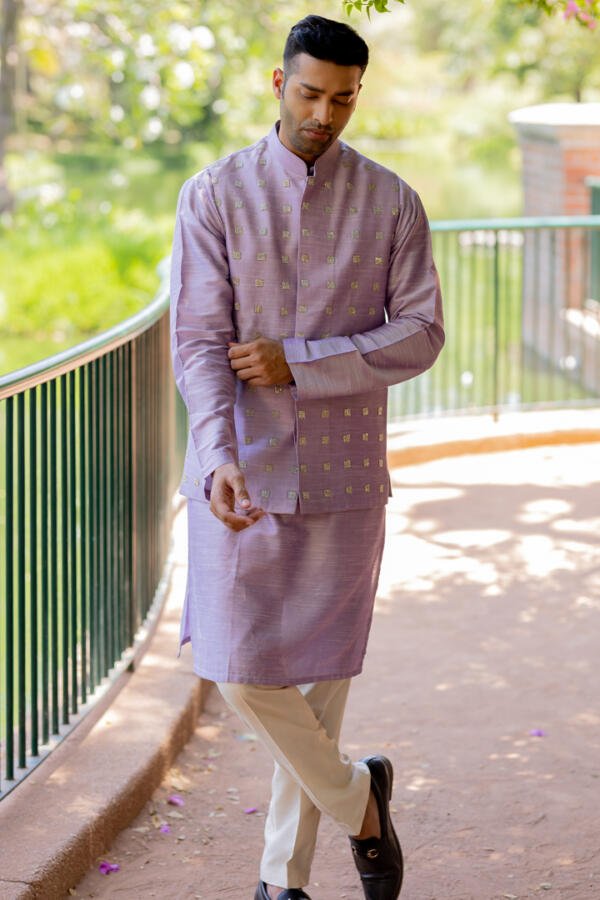 Lilac Bundi Kurta Pant Set - Image 3