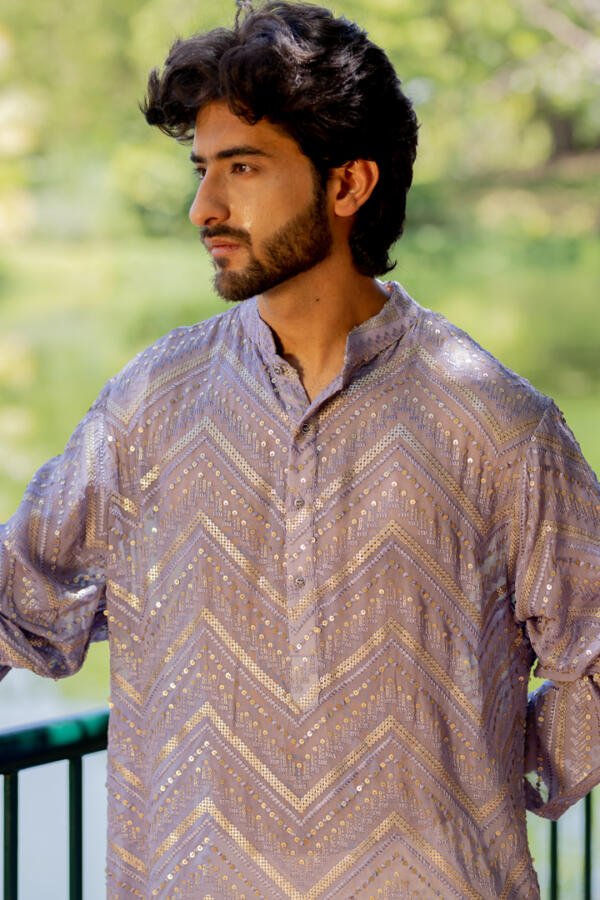 Lilac Kurta Pant Set - Image 3