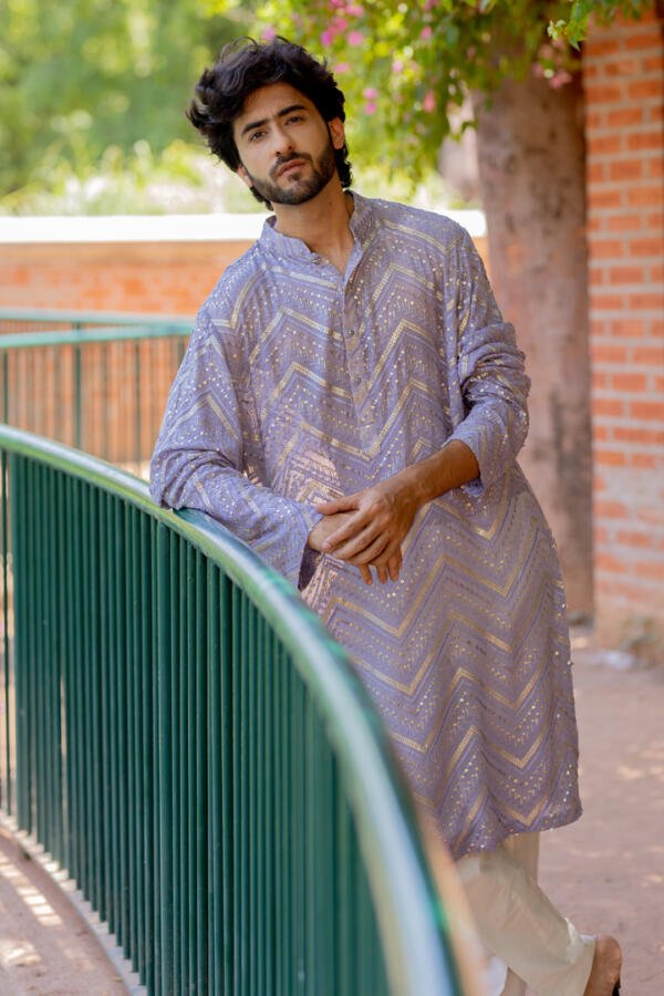 Lilac Kurta Pant Set - Image 5