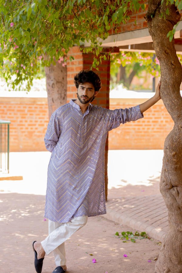 Lilac Kurta Pant Set - Image 2