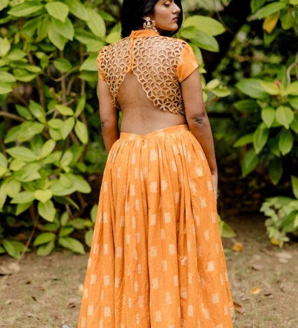 High Low Ikat Lehenga Set - Image 4